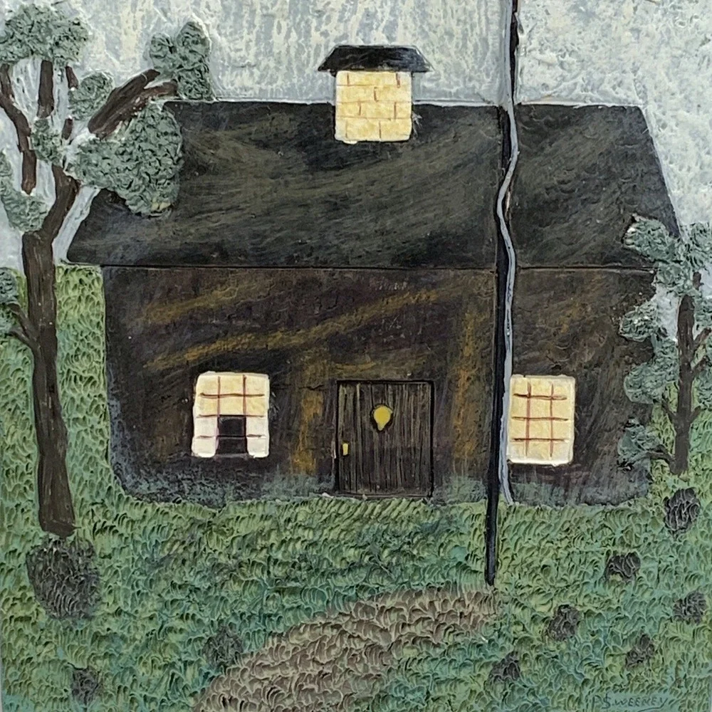Americana Folk Art House Flag Wall Hang Patriotic USA Home Decor Slate/Resin